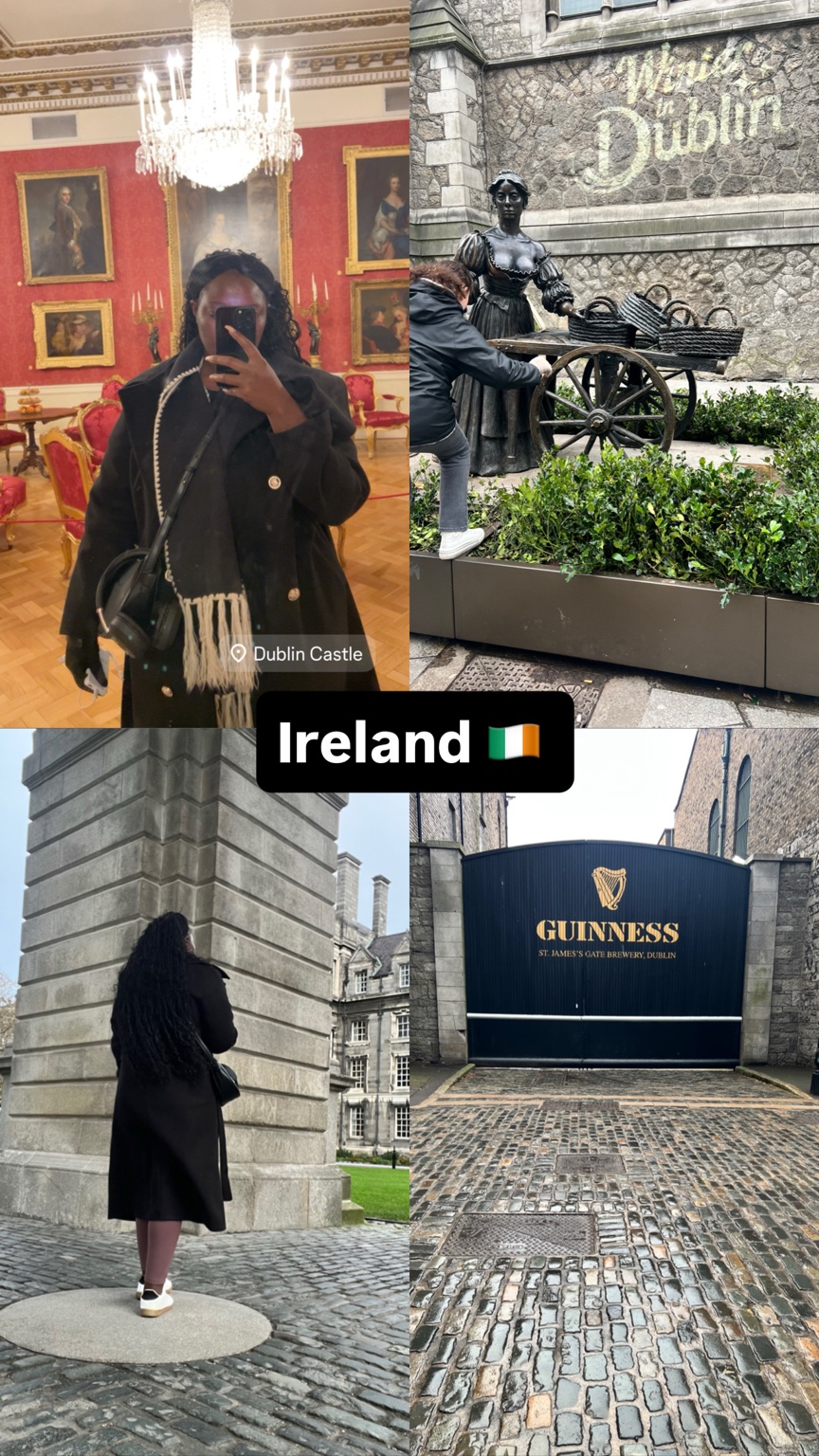 Smana’s Ireland collage featuring Dublin Castle, city streets, and the Guinness entrance